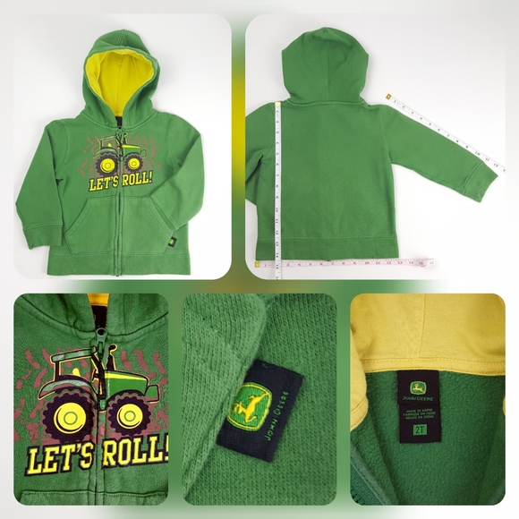 Lot 2T JOHN DEERE JB Tractor Truck Hoodie Set - Picture 3 of 4